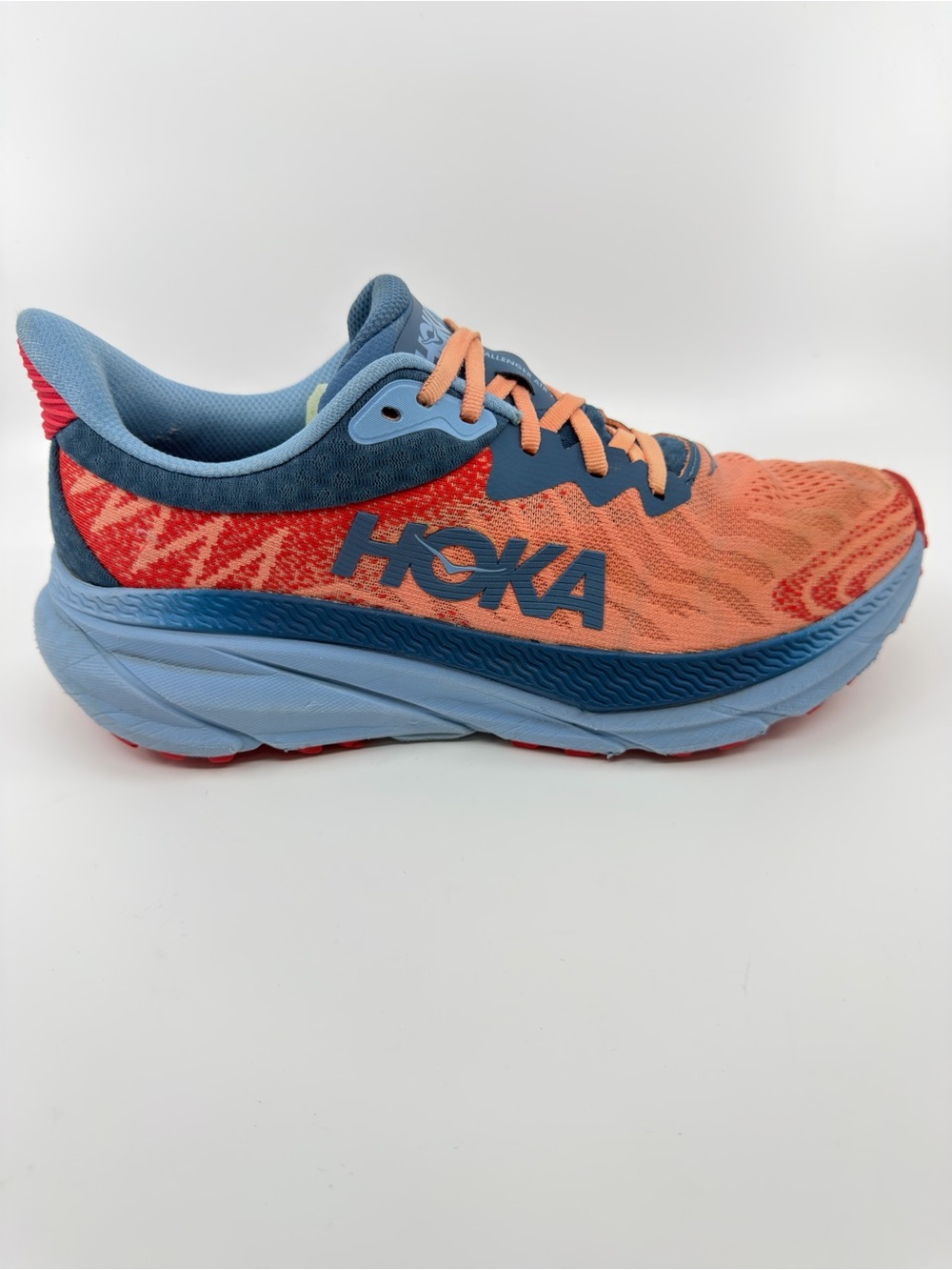 Hoka Challenger ATR 7 Color Papaya/Real Teal SZ 10 - Picture 4 of 12